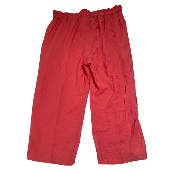 NWT CeCe Coral Wide Leg Cropped Tie Waist Pants - Size Women's 2X 2XL - Picture 8 of 9